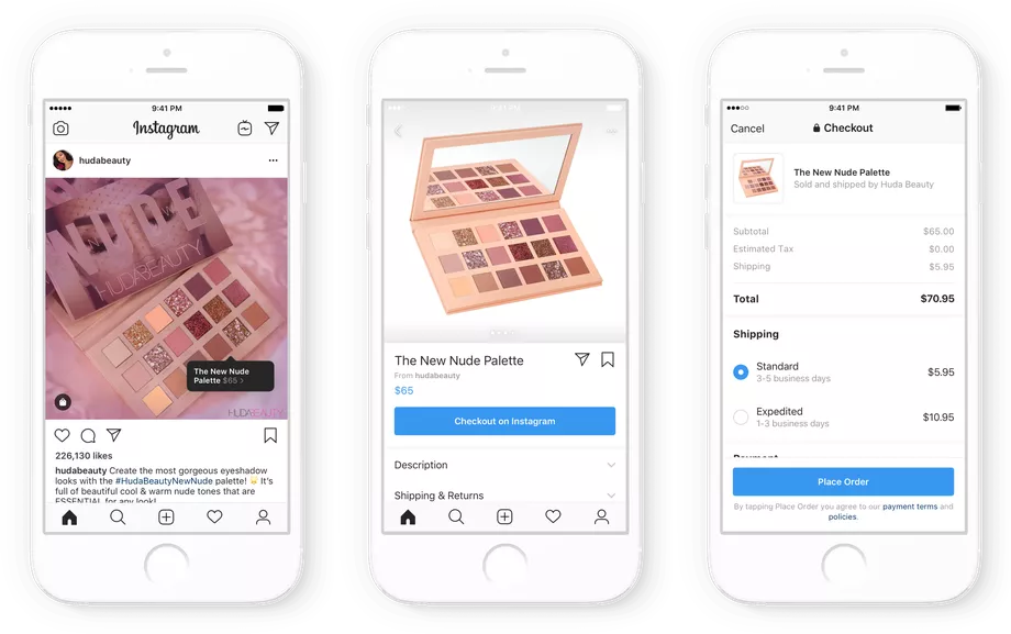 Instagram's Checkout function for e-commerce